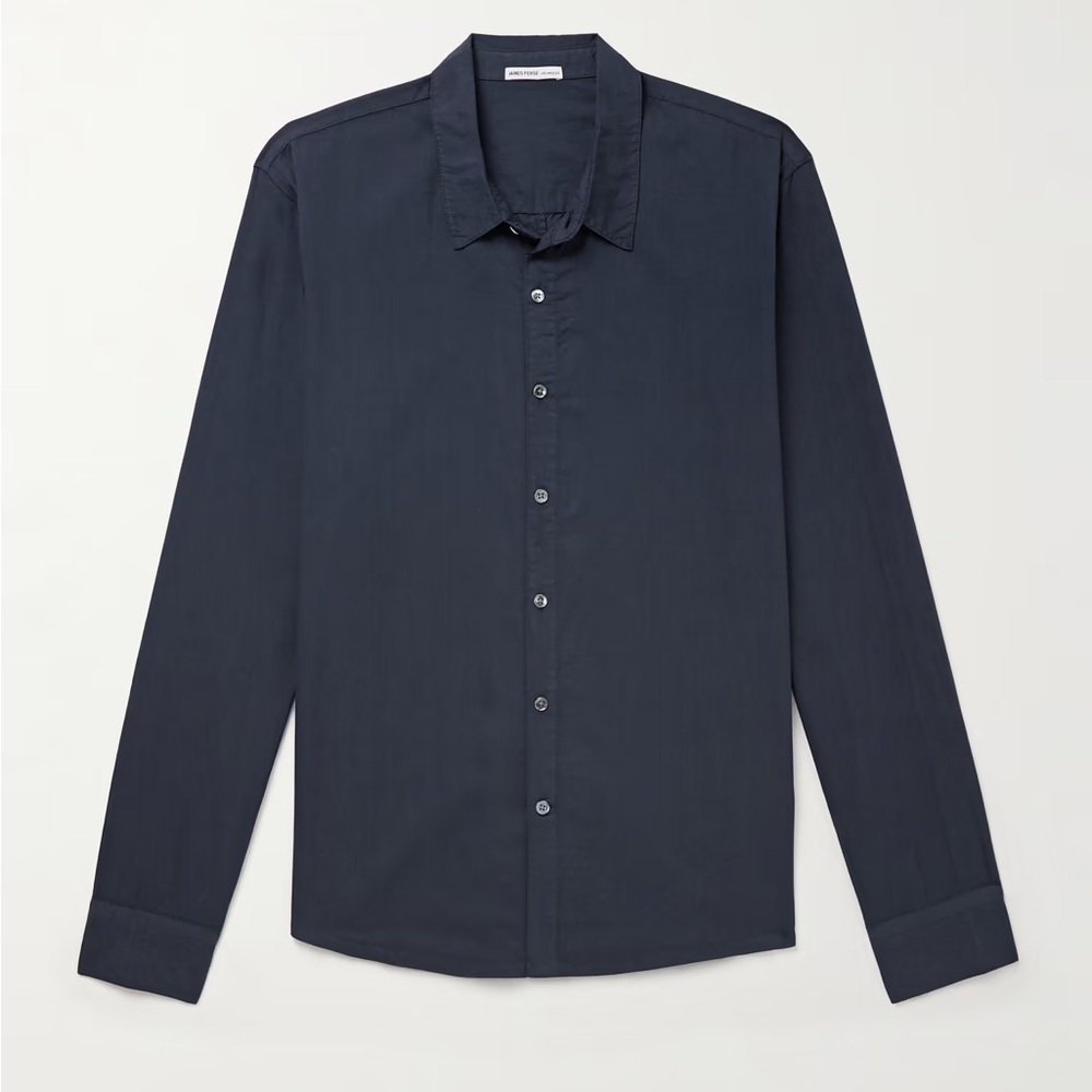 James Perse Men’s Navy Blue Standard Shirt Casual Button Down‎ Shirt Size 1 (S)